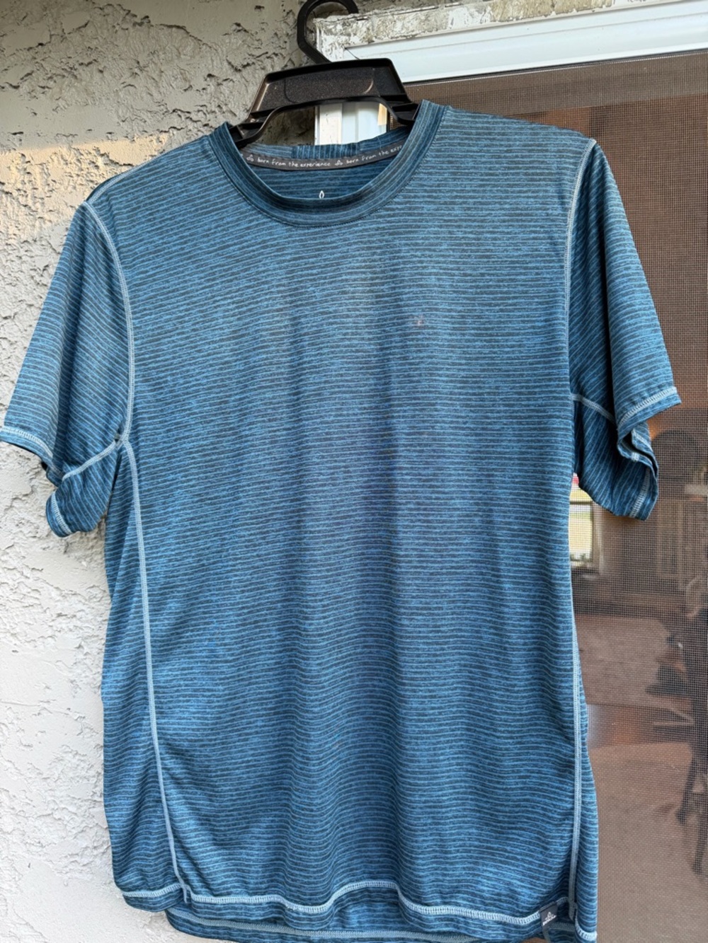Prana Blue Striped Short-Sleeve Crew Tee